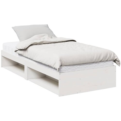  Dnevni krevet s madracem bijeli 100x200 cm puno drvo bor Slike