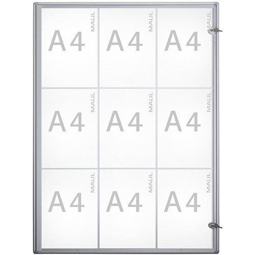 Maul Vitrina, zunanja globina 27 mm, zunanja višina 963 mm, 9 x DIN A4 Cene