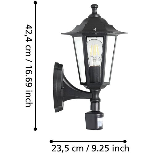 Eglo laterna 4 spoljna zidna lampa/1, e27, senzor, crna Cene