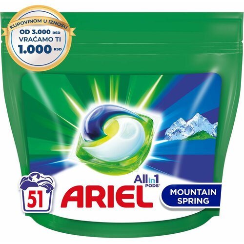 Ariel all in 1 mountain spring kapsule za veš, 51kom Slike