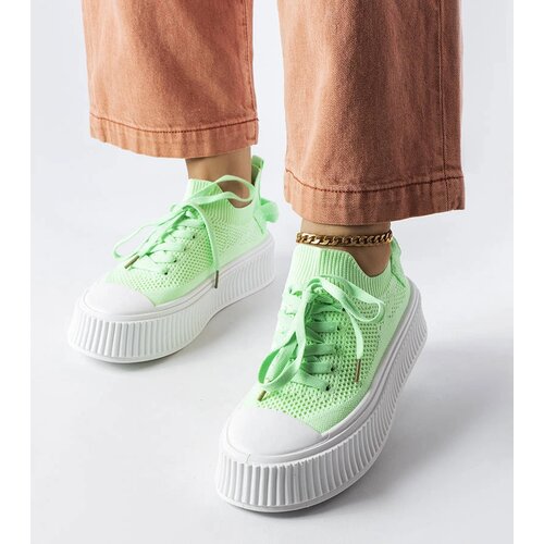 Gemre Green Sneakers with Elastic Upper Jardine Cene
