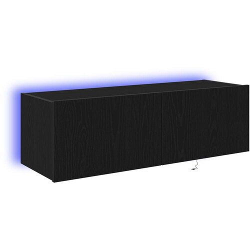  zidni ormar s LED svjetlima Crni hrast 100x35x31 cm Slike