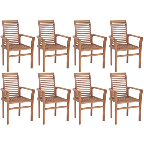 vidaXL složive blagovaonske stolice 8 kom od masivne tikovine