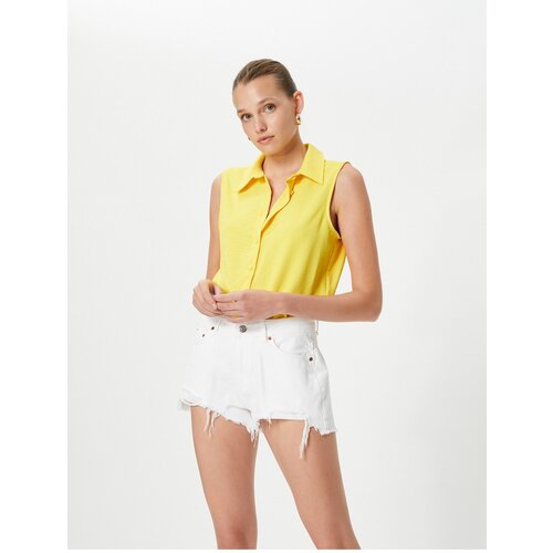 Koton Sleeveless Shirt with Buttons, Comfortable Cut, Textured Slike