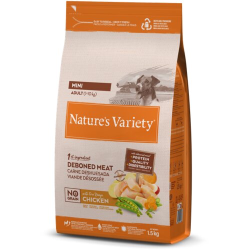 Nature’s Variety dog no grain mini adult chicken 1,5kg Cene