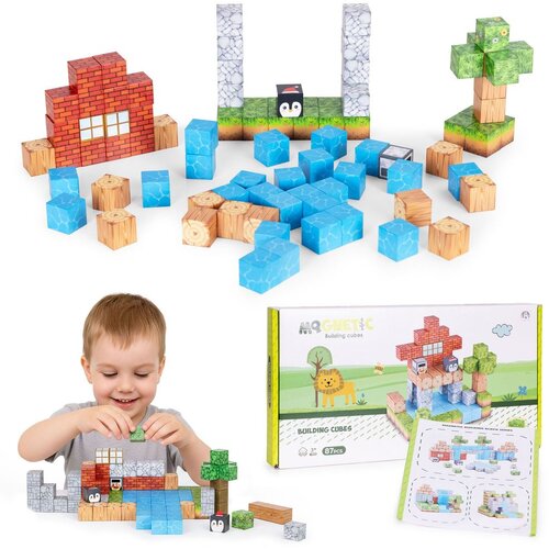  Set magnetskih građevnih kocki za djecu &amp;ndash; 87 komada (kocke) Slike