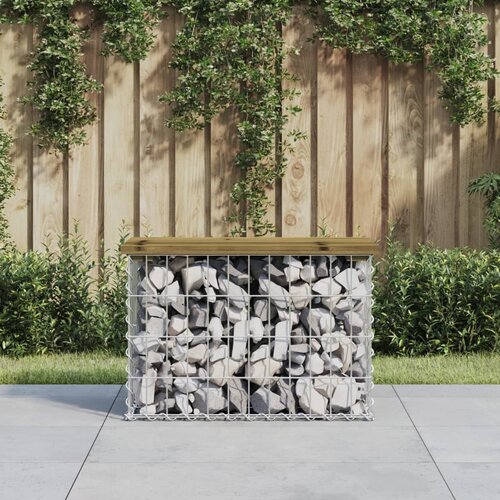 vidaXL Vrtna klupa s gabionskim dizajnom 63 x 31 5 x 42 cm od borovine Cijene