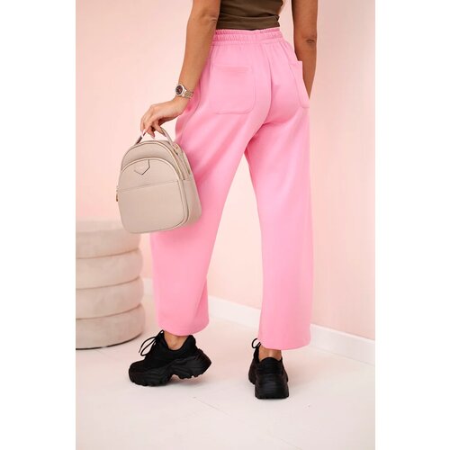 Kesi Włoski Butter trousers tied at the waist pink Cene