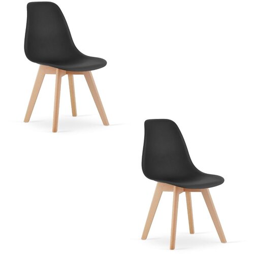  KITO stolica - crna / prirodne noge x 2 Slike