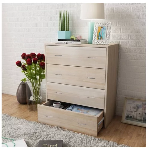  242544 Sideboard with 4 Drawers 60x30,5x71 cm Oak Colour