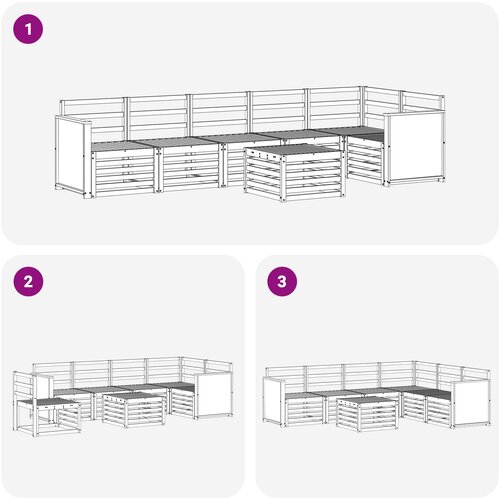  Set vanjskih sofa 6 kom. Prirodna Čvrsto drvo akacije Bijela Slike