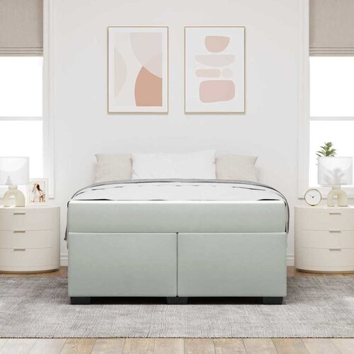  Krevetna konstrukcija Svijetlo siva 160 x 200 cm tkanina Slike