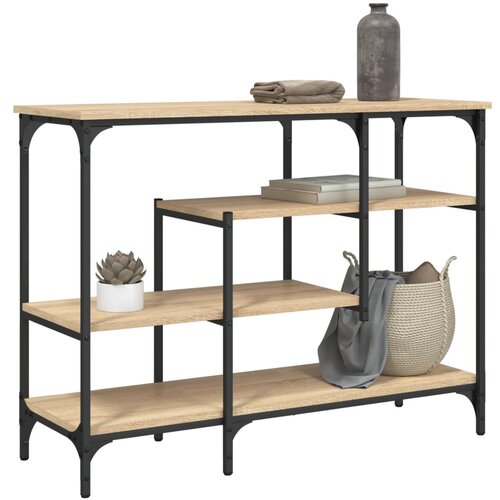 VidaXL Konzolna mizica s policami sonoma hrast 100x35x75 cm Slike