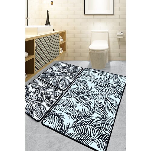  frond multicolor bathmat set (3 pieces) Cene