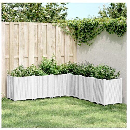 VidaXL Vrtna sadilica bijela 160 x 160 x 53 cm PP Slike