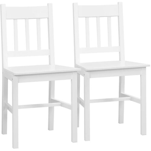  Set od 2 blagovaonske stolice kuhinjske stolice puno drvo 41 cm x 46 5 cm x 85 5 cm bijela Slike