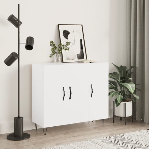 vidaXL Komoda bela 90x34x80 cm konstruiran les Cene