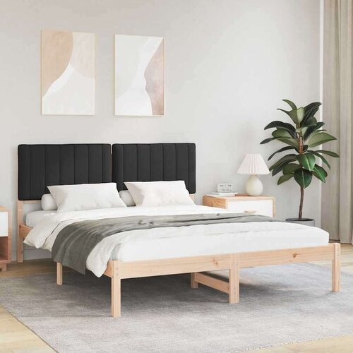 Posteljni okvir z oblazinjenim vzglavjem Črna 150 x 200 cm, (5000101440) Cene