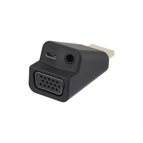 Renkforce HDMI / VGA adapter [1x HDMI utikač =&amp;gt; 2x činč utikač ženski, VGA utikač ženski] crna Slike