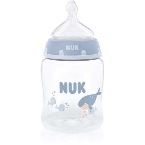 Nuk First Choice Whale steklenička z indikatorjem temperature 0m+ 150 ml Slike
