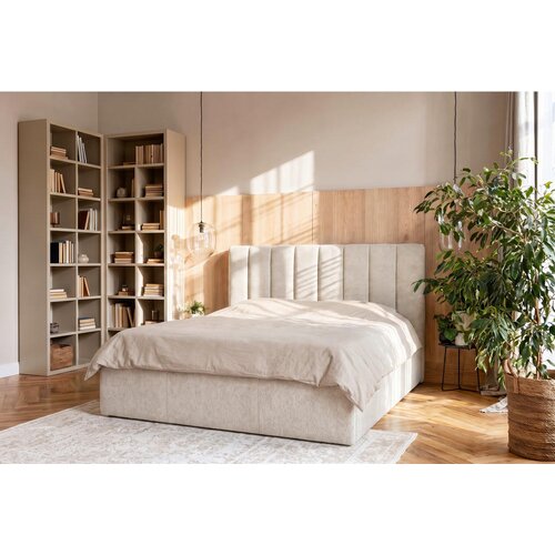 Boxxx OBLAZINJENA POSTELJA 160 cm x 200 cm , tekstil krem barve Slike