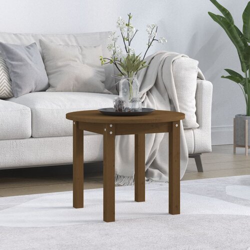VidaXL Stolić za kavu boja meda &amp;Oslash; 55 x 45 cm od masivne borovine Slike