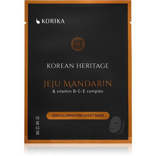 KORIKA Korean Heritage Jeju Mandaring & Vitamin B-C-E Complex Skin Illuminating Sheet Mask revitalizacijska tekstilna maska Jeju mandarin & vitaminc B Cene