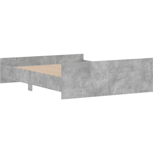  Kreveta s uzglavljem i podnožjem boja betona 150x200 cm Slike