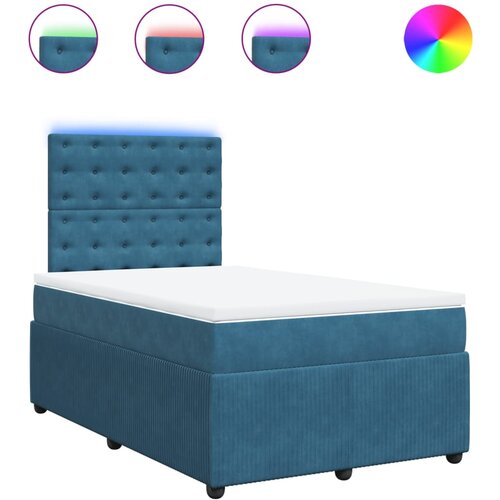 vidaXL Krevet s oprugama i madracem plavi 120 x 200 cm baršun Cijene