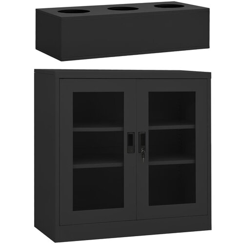 vidaXL Omara s cvetličnim koritom antracitna 90x40x113 cm jeklo Cene