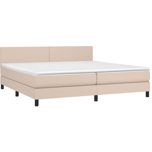 Krevet box spring s madracem cappuccino 200x200cm umjetna koža Slike