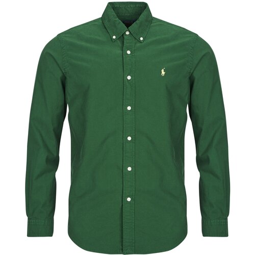 Polo Ralph Lauren Srajce z dolgimi rokavi CHEMISE AJUSTEE SLIM FIT EN OXFORD LEGER Zelena Slike