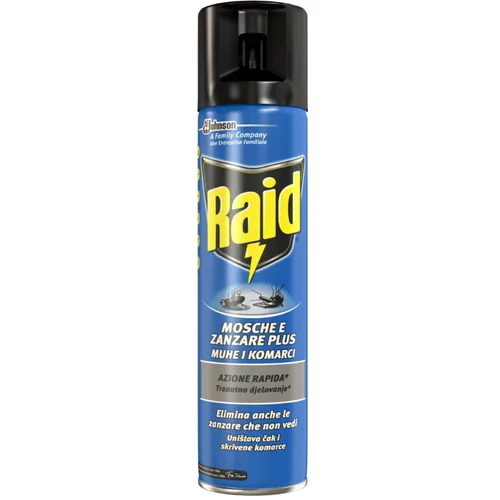 Raid Insekticid proti muham in komarjem Raid (400 ml, v spreju, za notranjo in zunanjo uporabo, parfumiran)