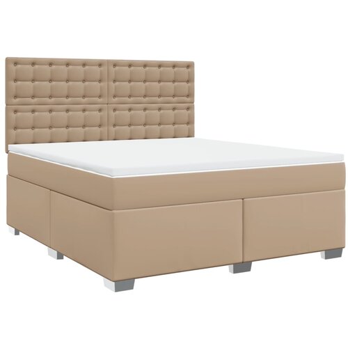 vidaXL Box spring postelja z vzmetnico kapučino 180x200cm umetno usnje, (21308481) Cene