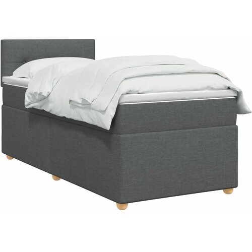  Boxspring krevet s madracem Tamnosiva 90 x 190 cm Tkanina - Tamnosiva Jedina veličina Pro&scaron;iveno gumbima Cijene