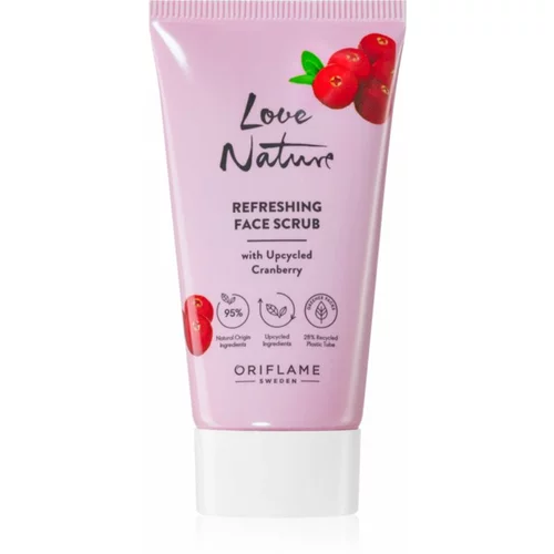 Oriflame Love Nature Upcycled Cranberry osvežilni piling za obraz 30 ml