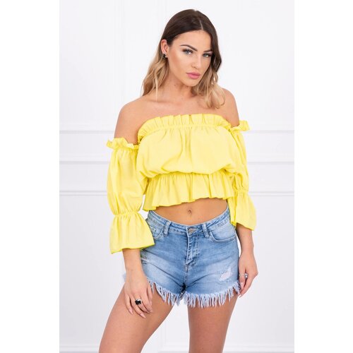 Kesi Yellow blouse over the shoulder Slike