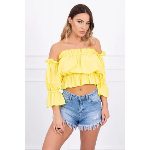 Kesi Yellow blouse over the shoulder