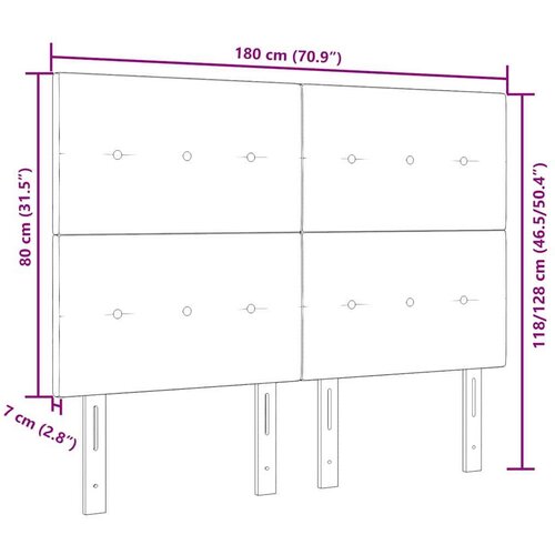  LED glava kreveta S LED lampica Plava 180 cm Poliester Slike
