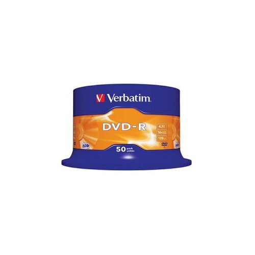 DVD-R, VERBATIM,4,7 GB,16X, spindle 50 kom,MATT SILVER Slike
