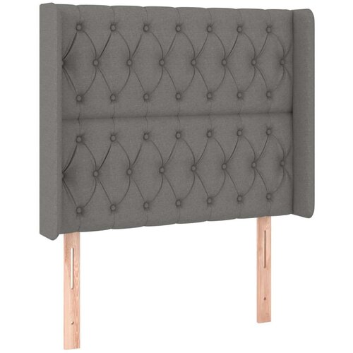  Uzglavlje tamnosivo 93 x 16 x 118/128 cm od tkanine Slike