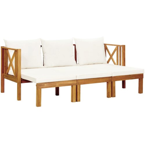 The Living Store Vrtna klop za 3 osebe z blazinami 179 cm trden akacijev les - Klop, (21474178) Slike