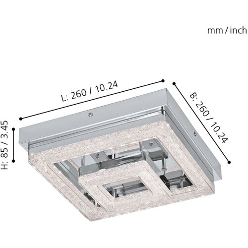 Eglo fradelo zidna/plafonjera/1, led, 12w, hrom/kristal Slike