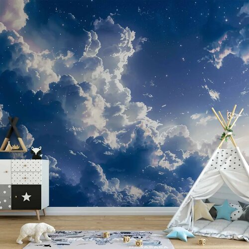  Foto tapeta - Starry Clouds and Delicate Light Over a Corner of the Sky 200x140 Cene