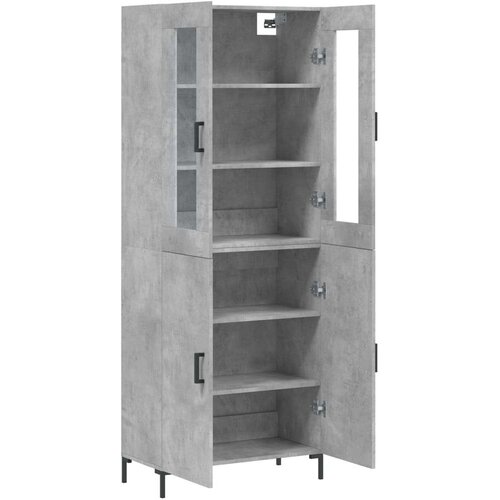 VidaXL Visoka komoda siva betona 69 5x34x180 cm od konstruiranog drva Slike