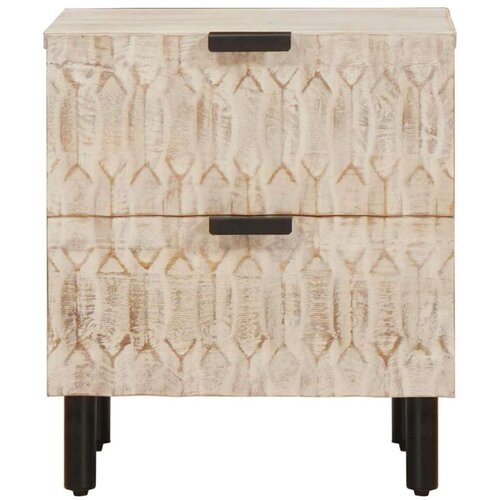  Noćni ormar 2 pcs Bijelo 40 x 33 5 x 46 cm Čvrsto drvo manga Slike