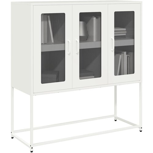 vidaXL Komoda bela 100,5x39x107 cm hladno valjano jeklo Cene