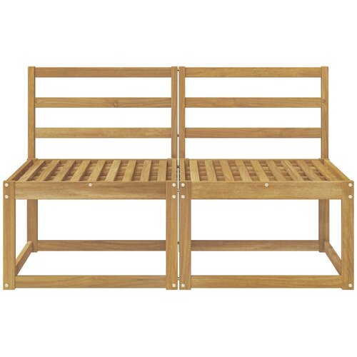  2 Komad Srednja sofa za van Čvrsto drvo akacije Bijela Slike