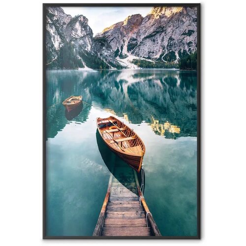  Plakat Boats in the Dolomites 60x90 Crni okvir Cene