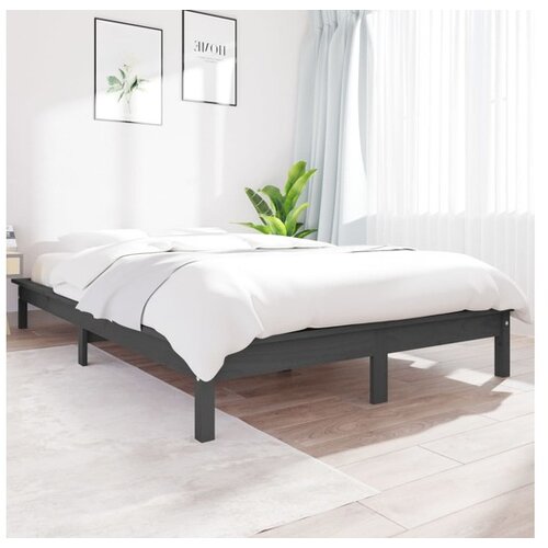  Za krevet sivi 200 x 200 cm od masivne borovine Cene